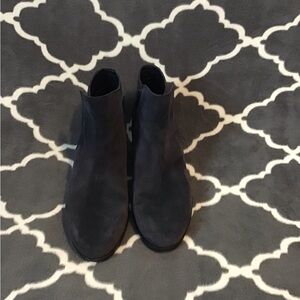Naturalized Leather Ankle Boots in Dark Navy Suede 7.5